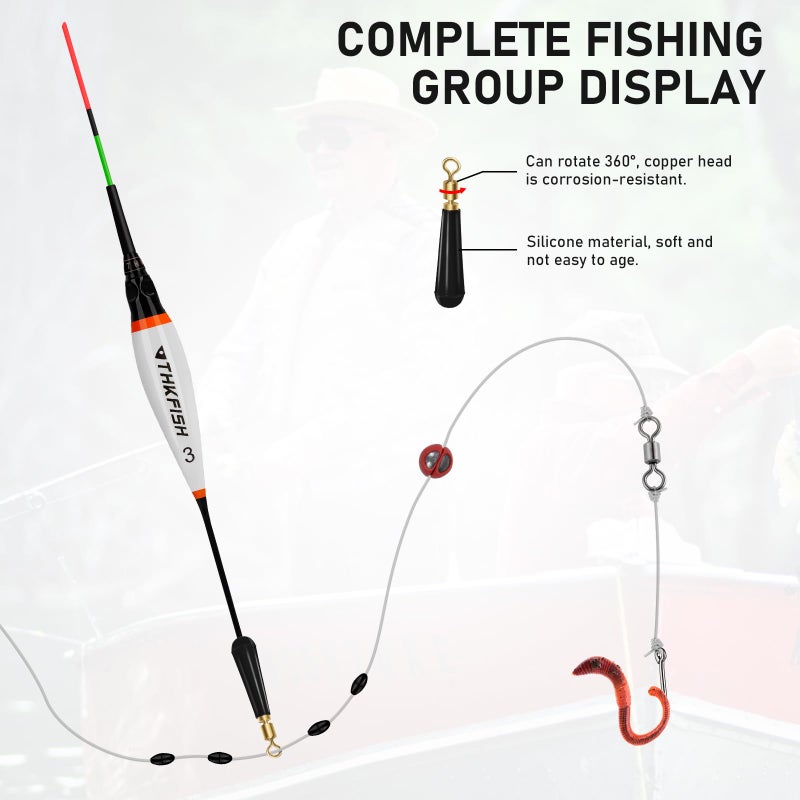 THKFISH عوامات وصناديق صيد الأسماك LED من كوالي كوالي للصيد الليلي - 3 قطع، 1/4 أونصة - Image 4